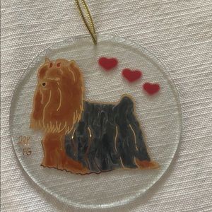 22k GF Leaf Yorkie stained glass/ Xmas ornament